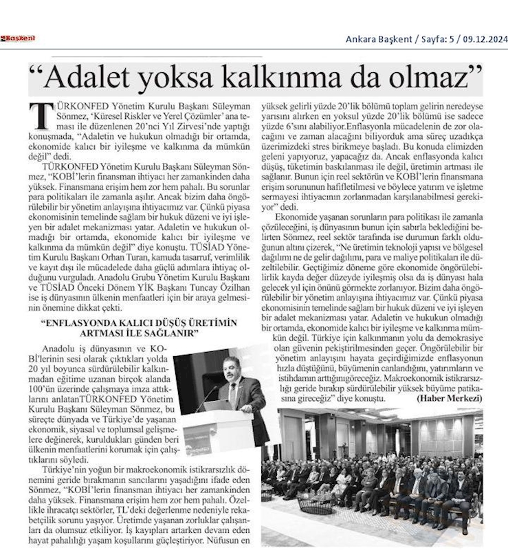 TÜRKONFED 20 Yil Zirvesi 7 Aralik 2024 Diyarbakir - 9