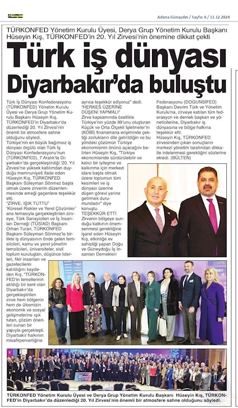 TÜRKONFED 20 Yil Zirvesi 7 Aralik 2024 Diyarbakir - 13
