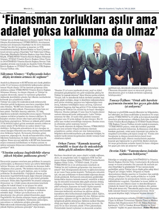 TÜRKONFED 20 Yil Zirvesi 7 Aralik 2024 Diyarbakir - 17