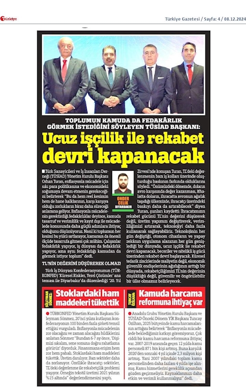 TÜRKONFED 20 Yil Zirvesi 7 Aralik 2024 Diyarbakir - 43