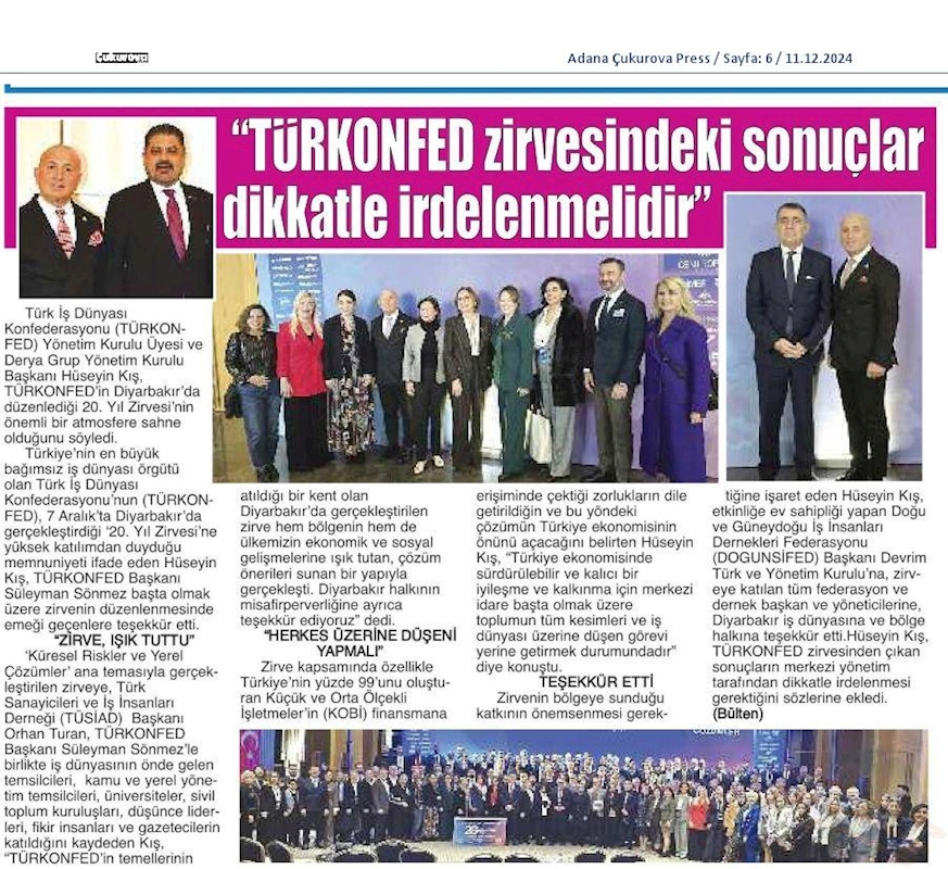 TÜRKONFED 20 Yil Zirvesi 7 Aralik 2024 Diyarbakir - 52