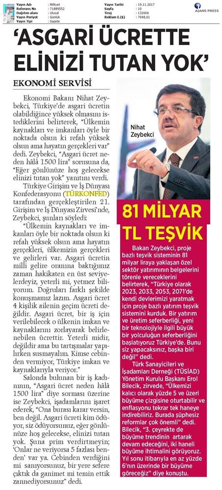 TÜRKONFED 21 Girişim Ve Is Dunyasi Zirvesi Medya Yansimalari 18 Kasim 2017 - 30