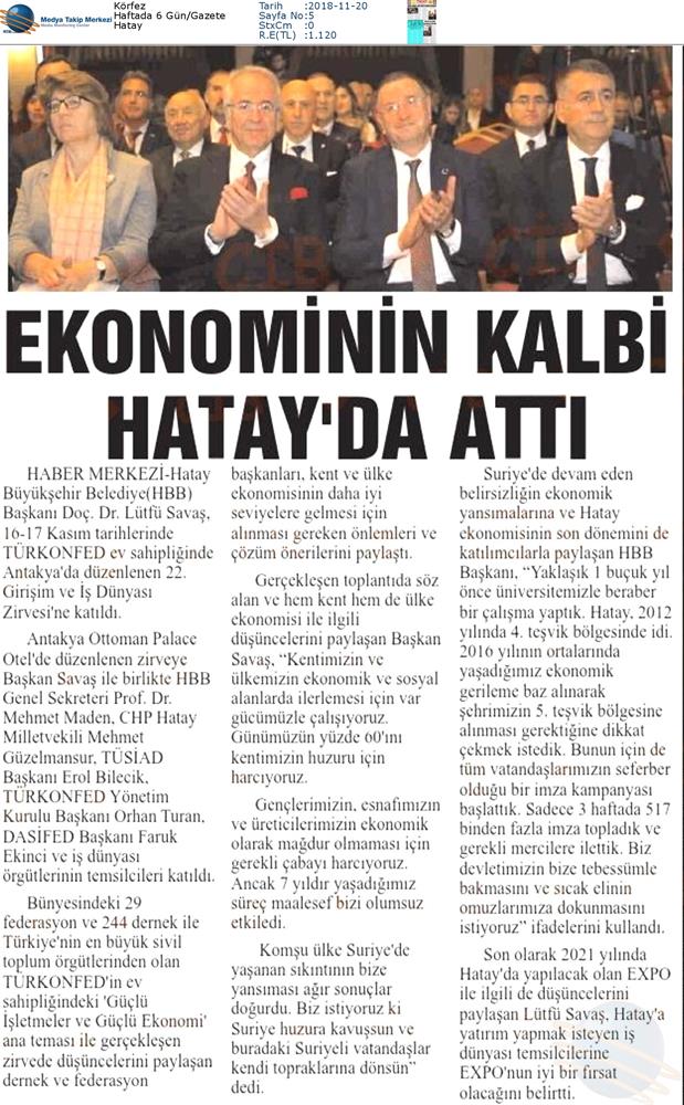 TÜRKONFED 22 Girişim Ve Is Dunyasi Zirvesi 16 17 Kasim Hatay - 18