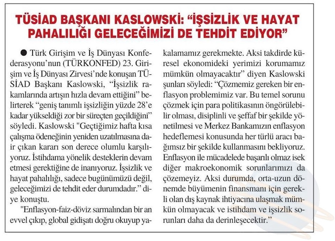 TÜRKONFED 23 Girişim Ve Is Dunyasi Zirvesi Basin Yansimalari 27 Nisan 2021 - 1