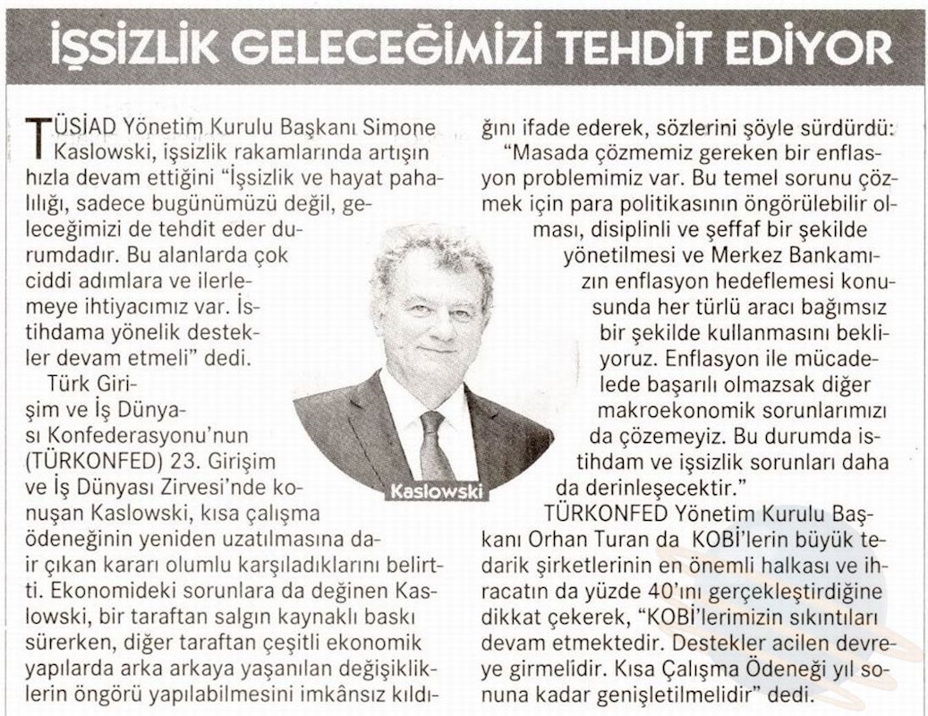 TÜRKONFED 23 Girişim Ve Is Dunyasi Zirvesi Basin Yansimalari 27 Nisan 2021 - 13