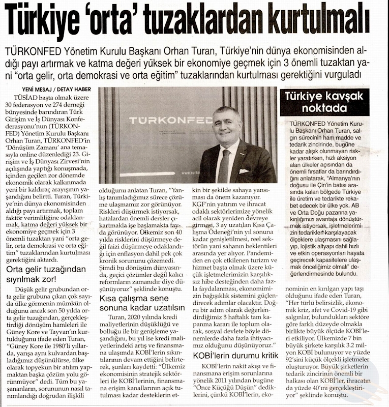 TÜRKONFED 23 Girişim Ve Is Dunyasi Zirvesi Basin Yansimalari 27 Nisan 2021 - 25