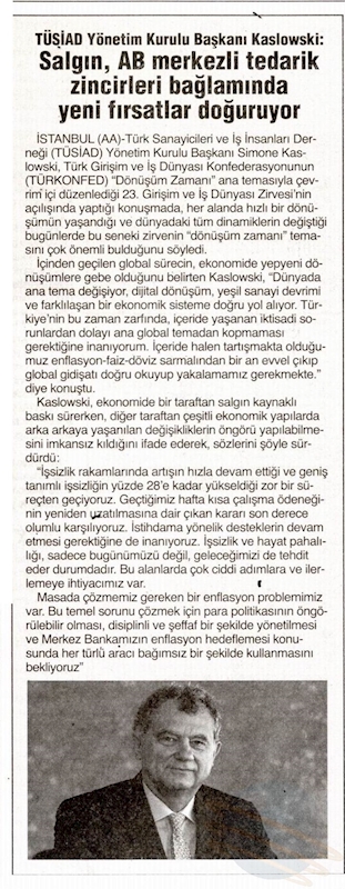 TÜRKONFED 23 Girişim Ve Is Dunyasi Zirvesi Basin Yansimalari 27 Nisan 2021 - 37