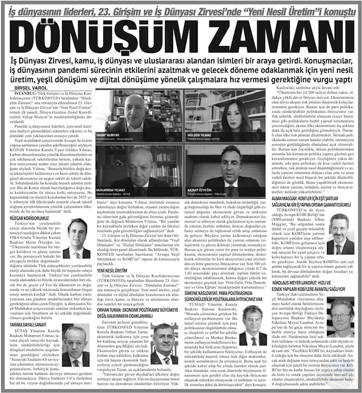 TÜRKONFED 23 Girişim Ve Is Dunyasi Zirvesi Basin Yansimalari 27 Nisan 2021 - 41