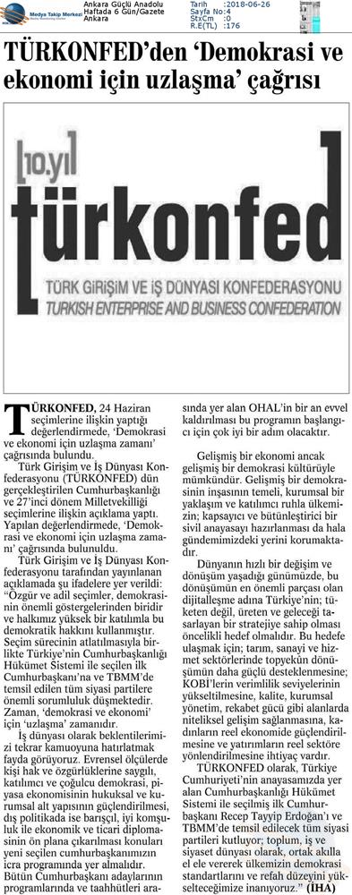 TÜRKONFED 24 Haziran Cumhurbaskanligi Hukumet Sistemi Ve Milletvekilligi Secimleri Aciklamasi - 3