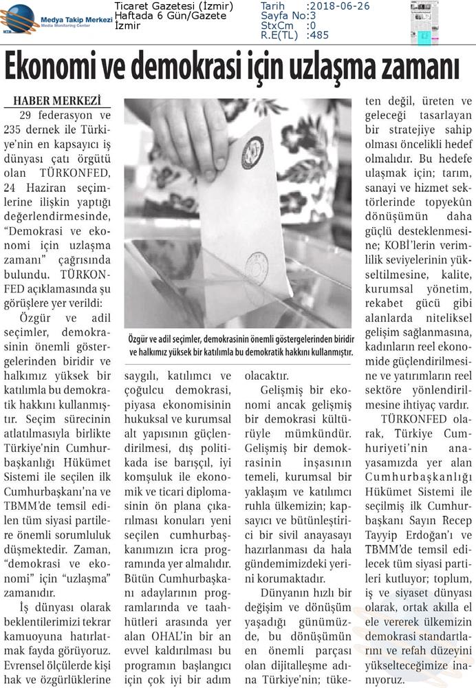 TÜRKONFED 24 Haziran Cumhurbaskanligi Hukumet Sistemi Ve Milletvekilligi Secimleri Aciklamasi - 19