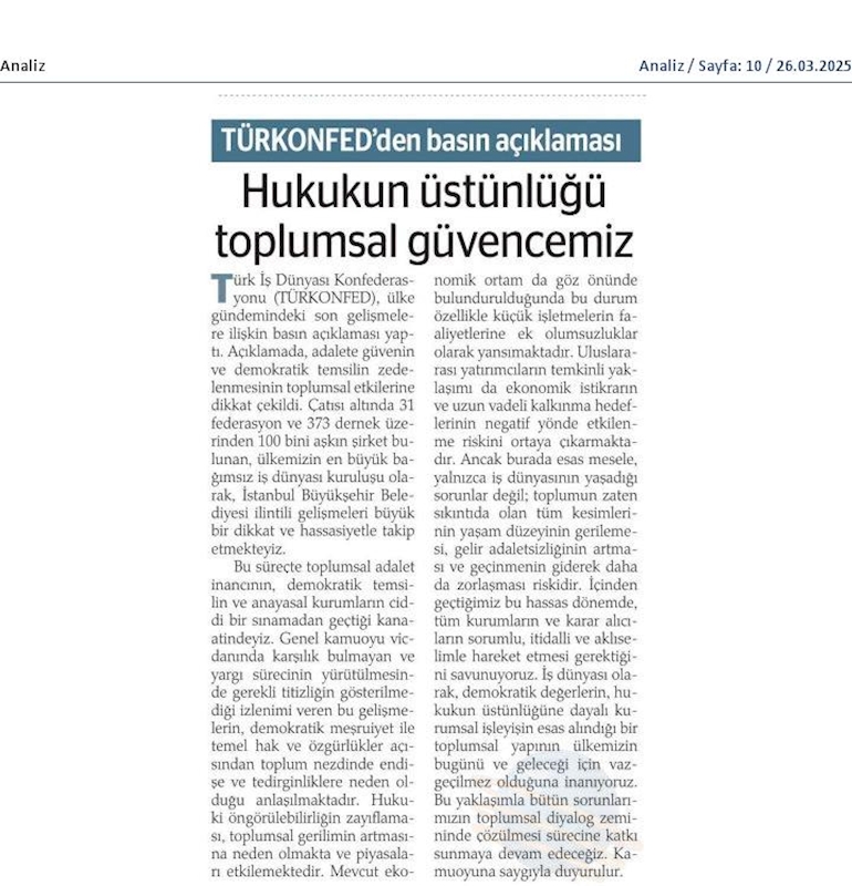 TÜRKONFED 24 Mart 2025 Basin Aciklamasi Hukukun Ustunlugu Toplumsal Guvencemizdir - 10