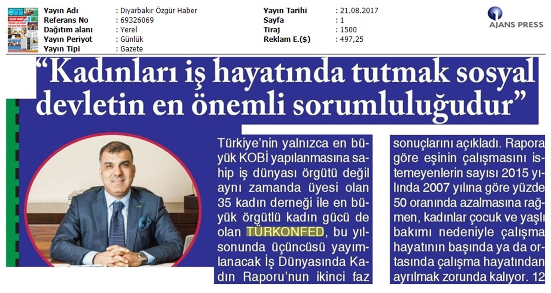 TÜRKONFED 3 Is Dunyasinda Kadin Raporu Ii Faz Basin Bulteni Medya Yansimalari 20 Agustos 2017 - 23