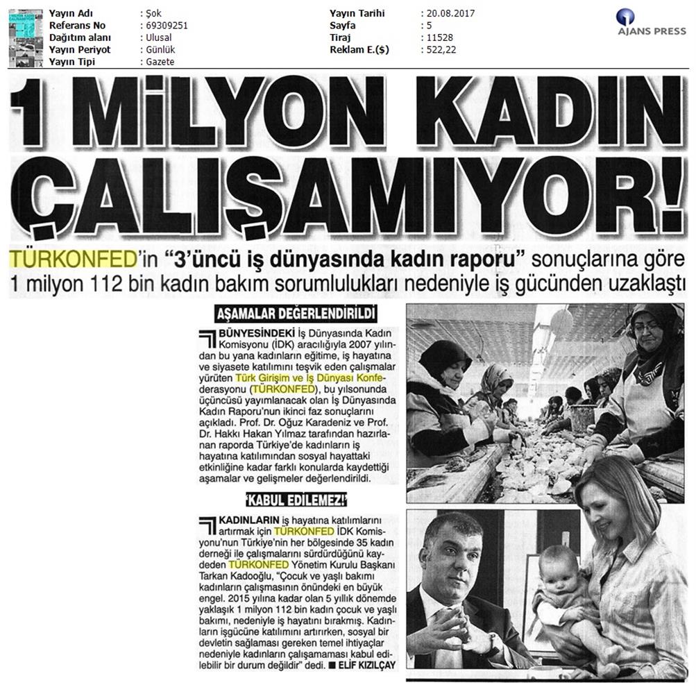 TÜRKONFED 3 Is Dunyasinda Kadin Raporu Ii Faz Basin Bulteni Medya Yansimalari 20 Agustos 2017 - 41
