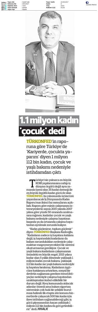 TÜRKONFED 3 Is Dunyasinda Kadin Raporu Ii Faz Basin Bulteni Medya Yansimalari 20 Agustos 2017 - 43