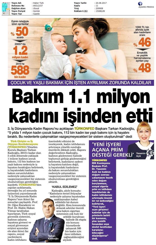 TÜRKONFED 3 Is Dunyasinda Kadin Raporu Ii Faz Basin Bulteni Medya Yansimalari 20 Agustos 2017 - 49