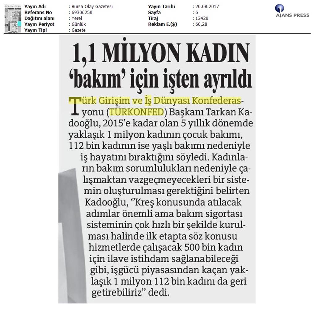 TÜRKONFED 3 Is Dunyasinda Kadin Raporu Ii Faz Basin Bulteni Medya Yansimalari 20 Agustos 2017 - 51