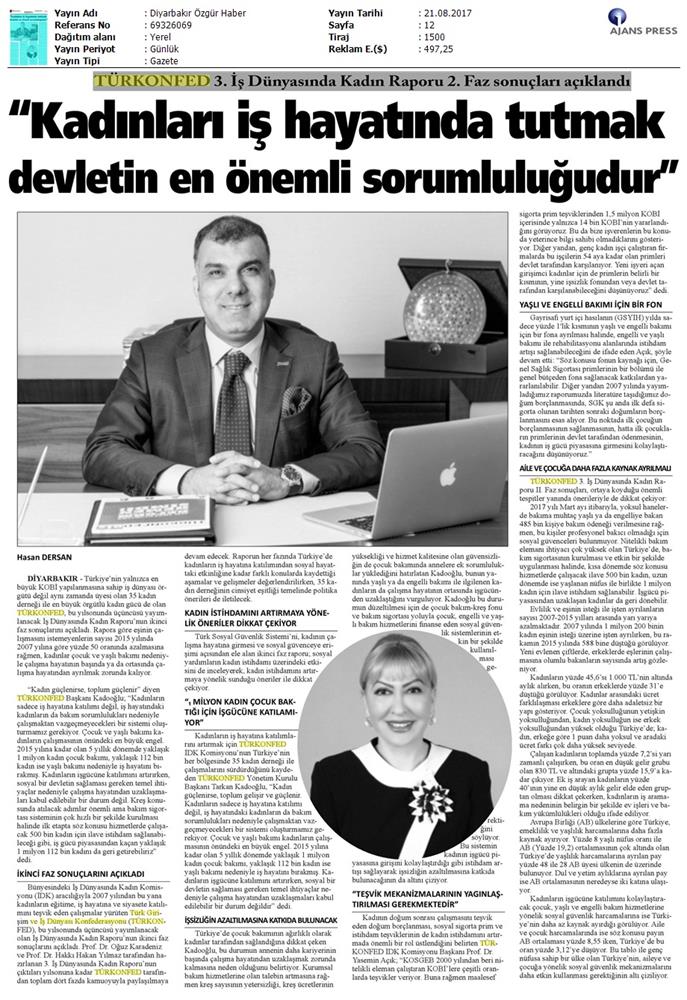 TÜRKONFED 3 Is Dunyasinda Kadin Raporu Ii Faz Basin Bulteni Medya Yansimalari 20 Agustos 2017 - 61