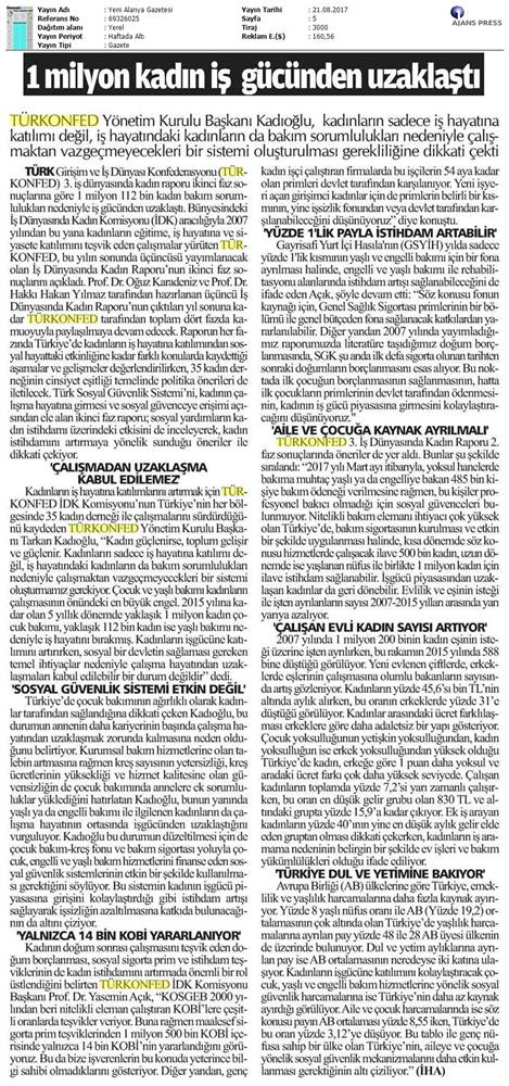 TÜRKONFED 3 Is Dunyasinda Kadin Raporu Ii Faz Basin Bulteni Medya Yansimalari 20 Agustos 2017 - 64