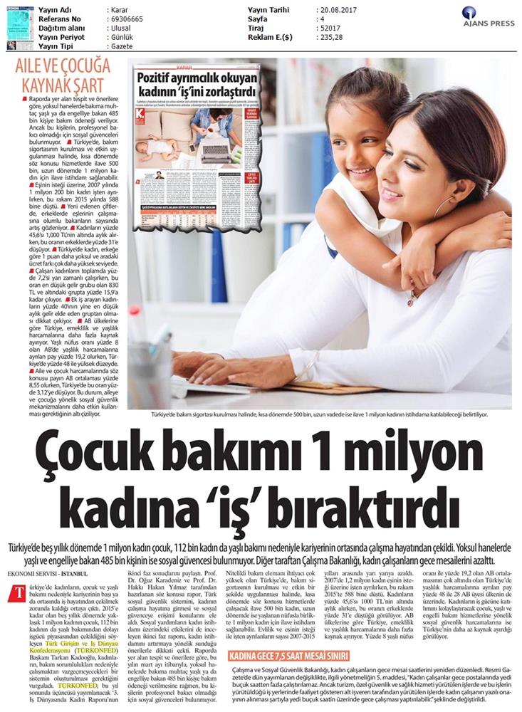 TÜRKONFED 3 Is Dunyasinda Kadin Raporu Ii Faz Basin Bulteni Medya Yansimalari 20 Agustos 2017 - 67