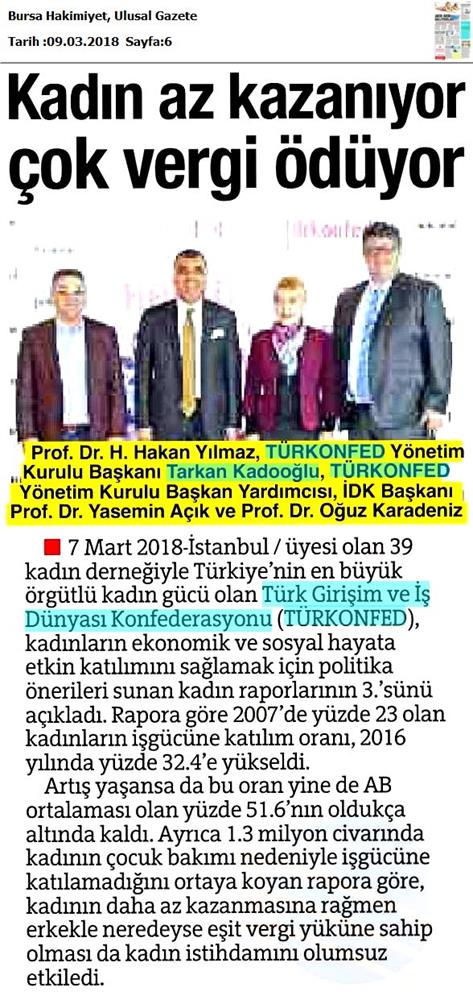 TÜRKONFED 3 Is Dunyasinda Kadin Raporu Medya Yansimalari 7 Mart 2018 - 7