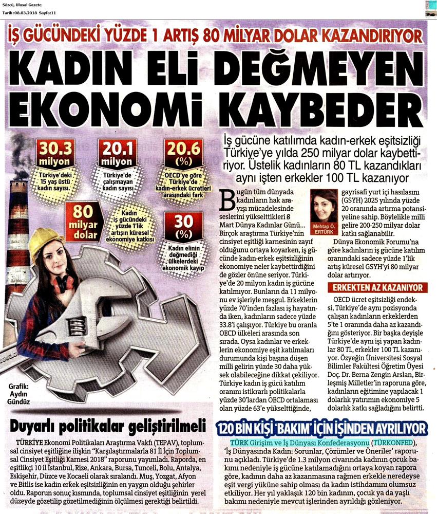TÜRKONFED 3 Is Dunyasinda Kadin Raporu Medya Yansimalari 7 Mart 2018 - 8