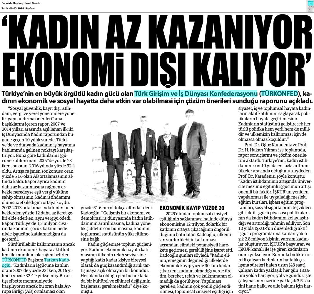 TÜRKONFED 3 Is Dunyasinda Kadin Raporu Medya Yansimalari 7 Mart 2018 - 9