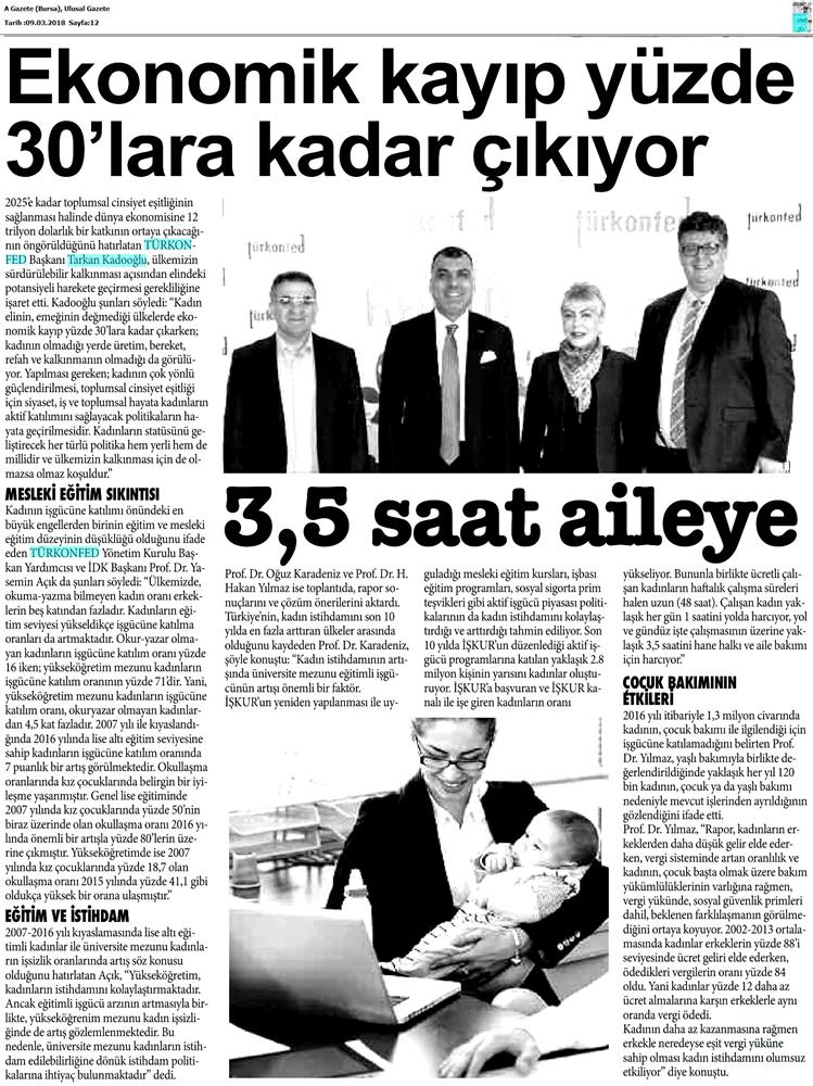 TÜRKONFED 3 Is Dunyasinda Kadin Raporu Medya Yansimalari 7 Mart 2018 - 18