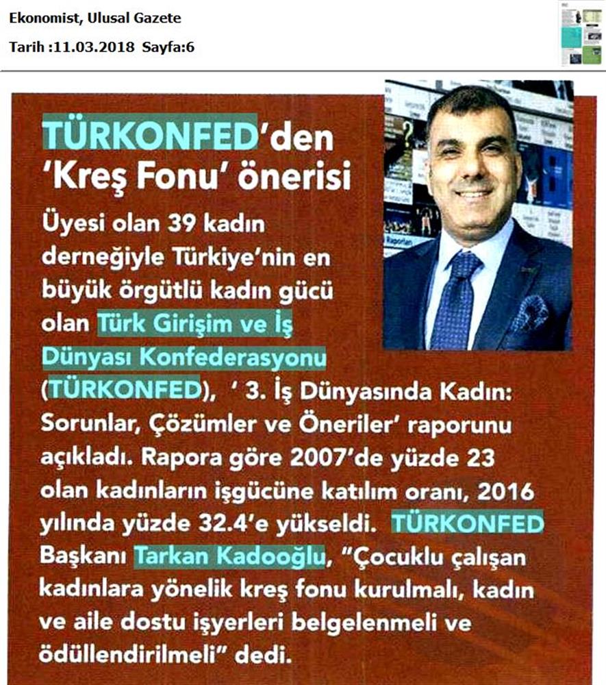 TÜRKONFED 3 Is Dunyasinda Kadin Raporu Medya Yansimalari 7 Mart 2018 - 24