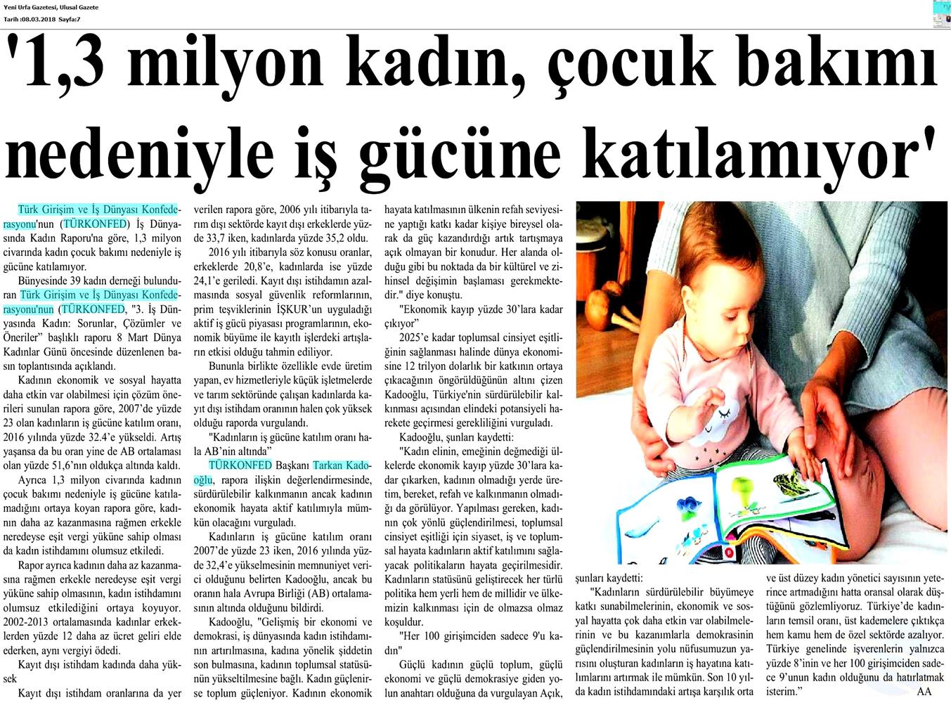 TÜRKONFED 3 Is Dunyasinda Kadin Raporu Medya Yansimalari 7 Mart 2018 - 31