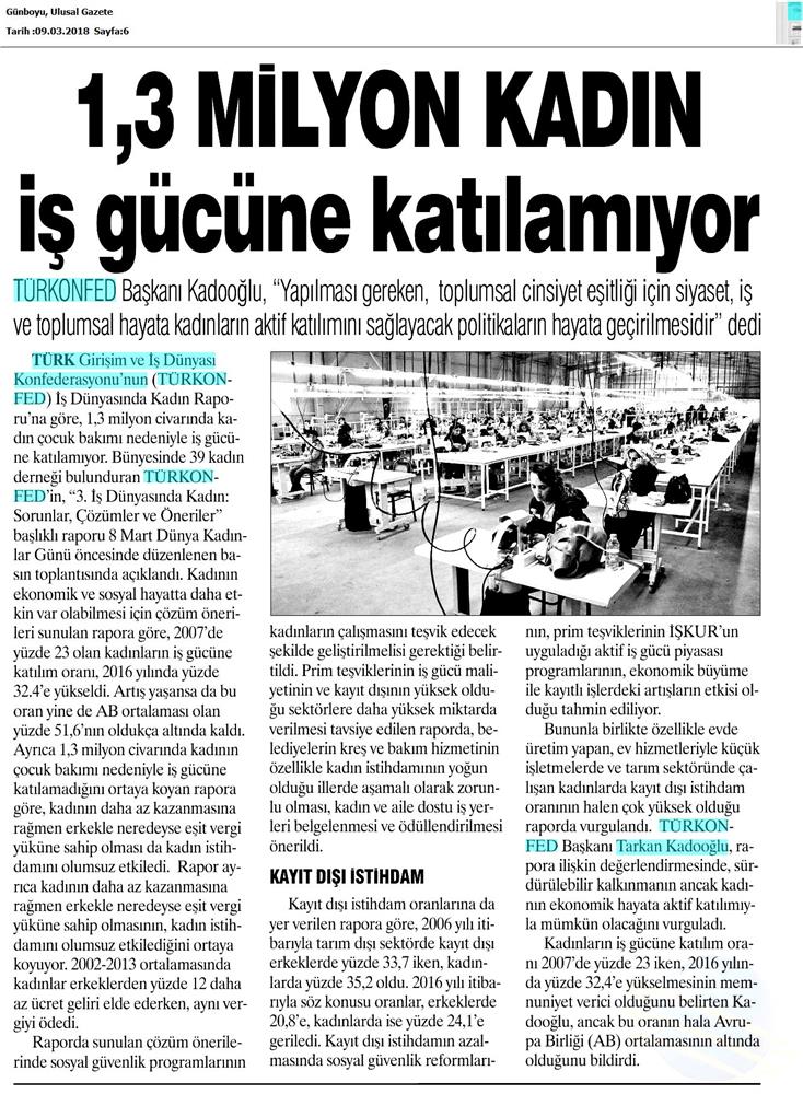 TÜRKONFED 3 Is Dunyasinda Kadin Raporu Medya Yansimalari 7 Mart 2018 - 37