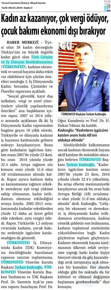 TÜRKONFED 3 Is Dunyasinda Kadin Raporu Medya Yansimalari 7 Mart 2018 - 39