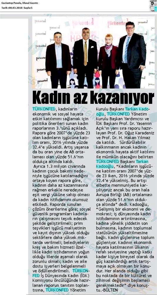 TÜRKONFED 3 Is Dunyasinda Kadin Raporu Medya Yansimalari 7 Mart 2018 - 50