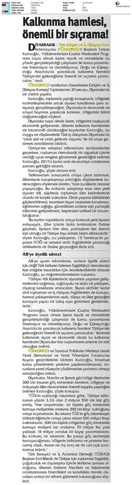 TÜRKONFED 39 Girişim Ve Is Dunyasi Konseyi Basin Yansimalari 13 Mayis 2017 - 38
