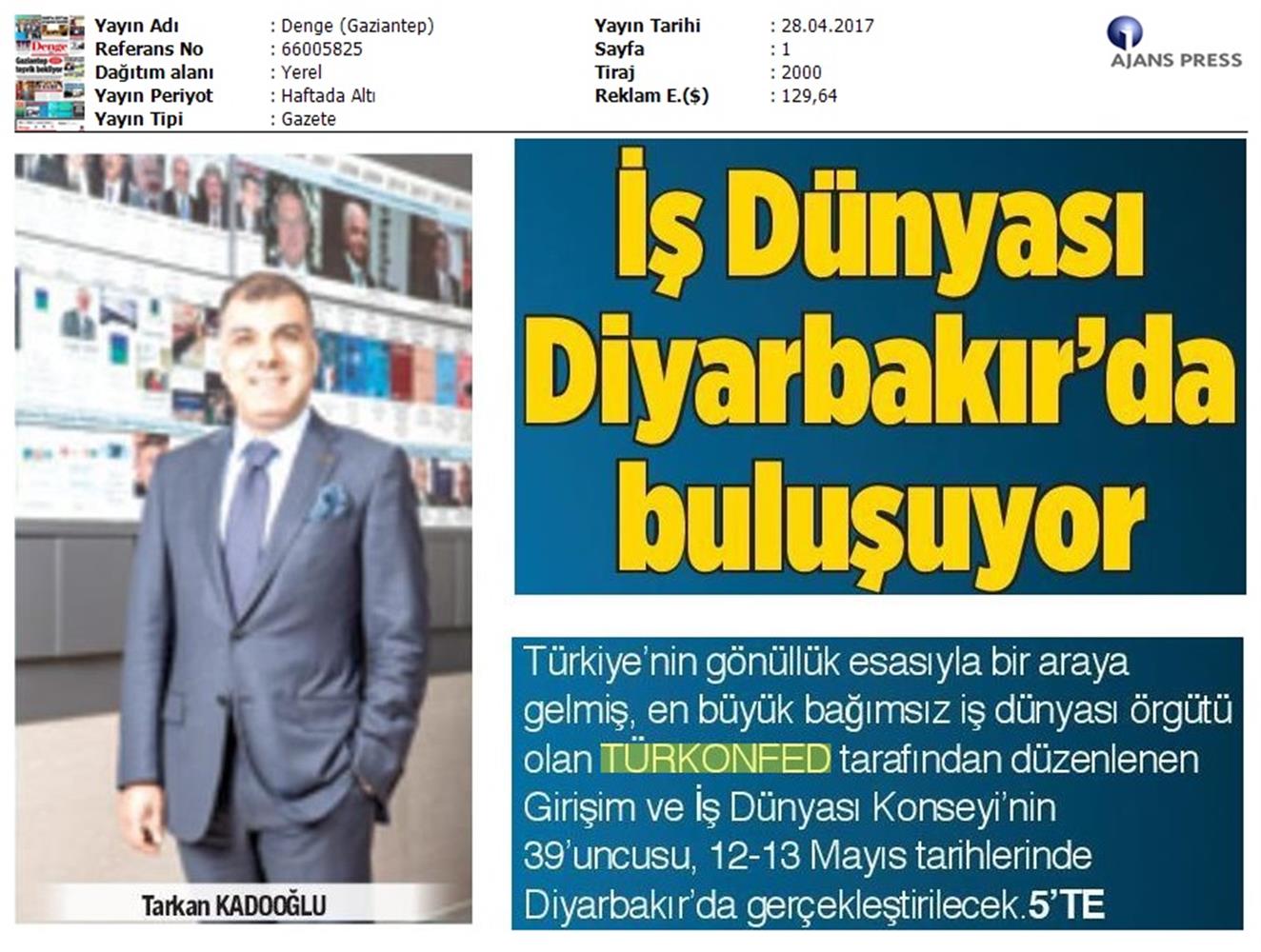 TÜRKONFED 39 Girişim Ve Is Dunyasi Konseyi On Basin Yansimalari 28 Nisan 2017 - 13