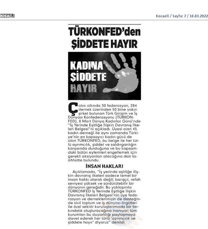 TÜRKONFED 8 Mart Dunya Kadinlar Gunu Basin Aciklamasi 8 Mart 2022 - 1