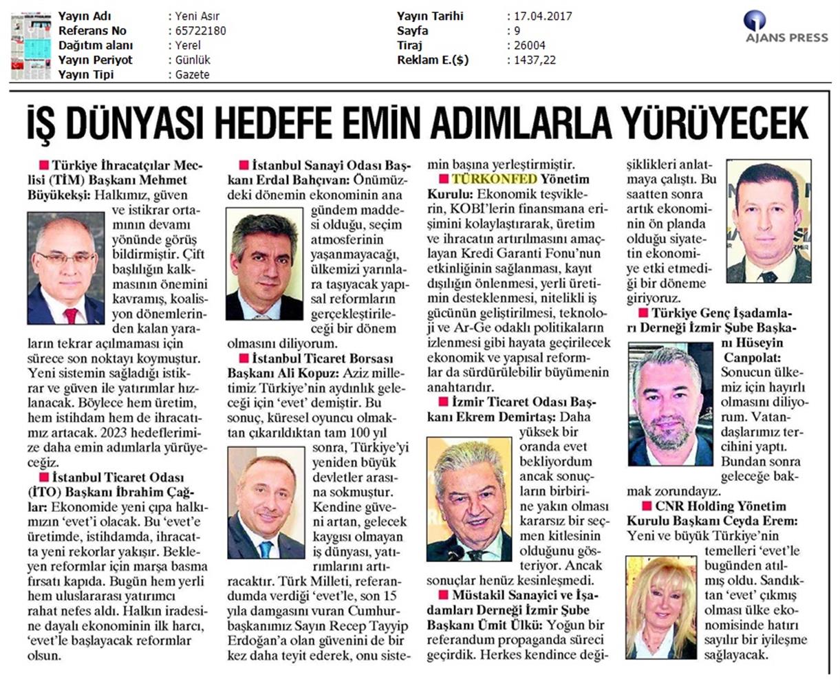 TÜRKONFED Anayasa Referandumu Basin Aciklamasi Medya Yansimalari 17 Nisan 2017 - 10