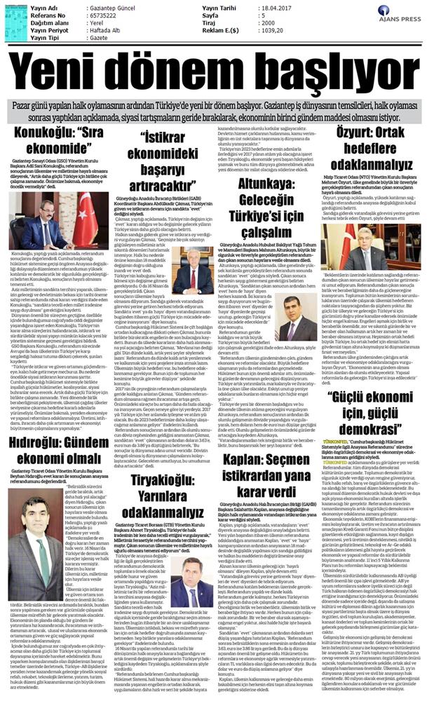 TÜRKONFED Anayasa Referandumu Basin Aciklamasi Medya Yansimalari 17 Nisan 2017 - 23
