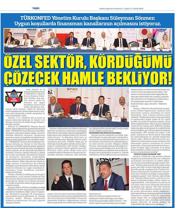 TÜRKONFED Basin Toplantısı 3 Agustos 2022 Adana - 7