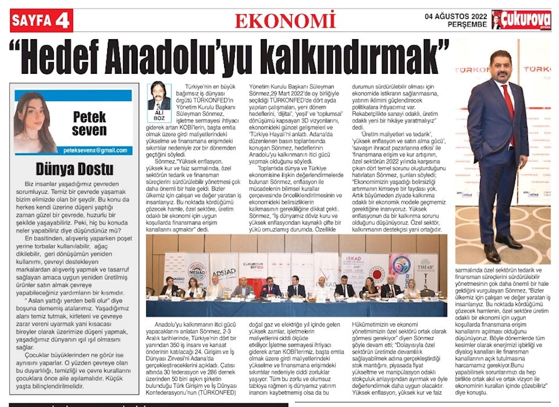 TÜRKONFED Basin Toplantısı 3 Agustos 2022 Adana - 9