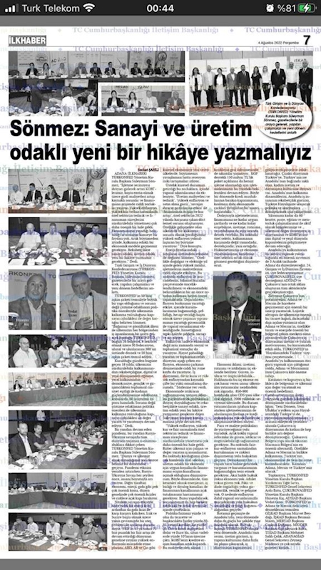 TÜRKONFED Basin Toplantısı 3 Agustos 2022 Adana - 17