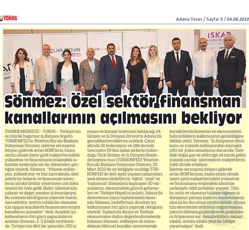 TÜRKONFED Basin Toplantısı 3 Agustos 2022 Adana - 19