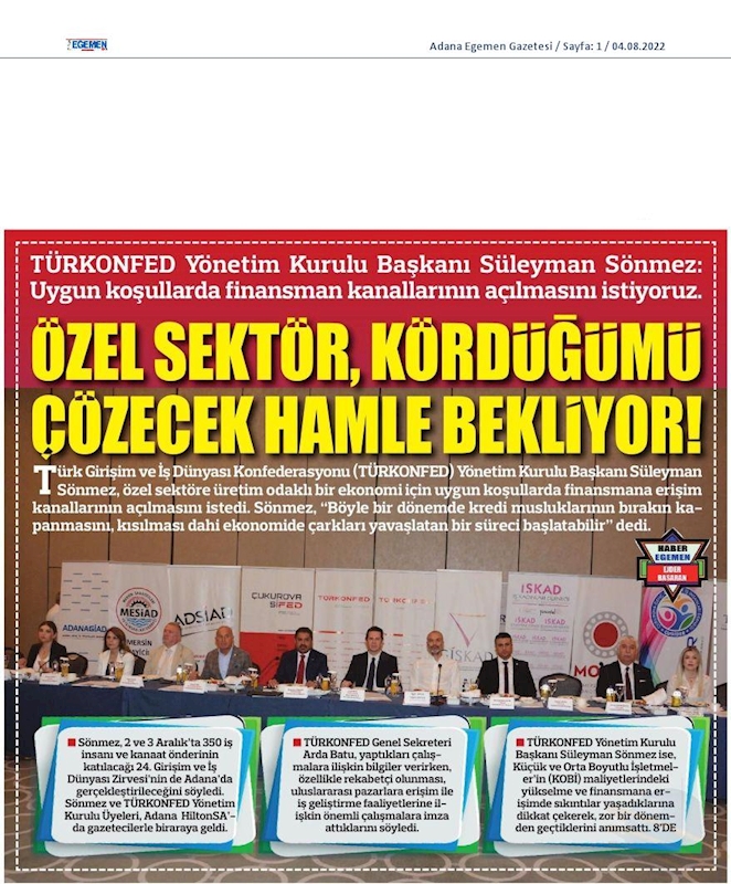TÜRKONFED Basin Toplantısı 3 Agustos 2022 Adana - 29