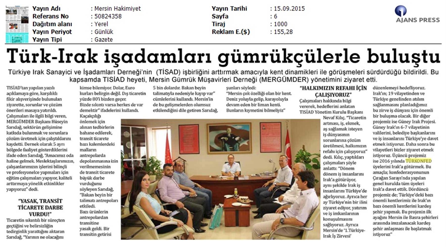 TÜRKONFED Basin Yansimalari Terore Hayir Kardeslige Evet - 14