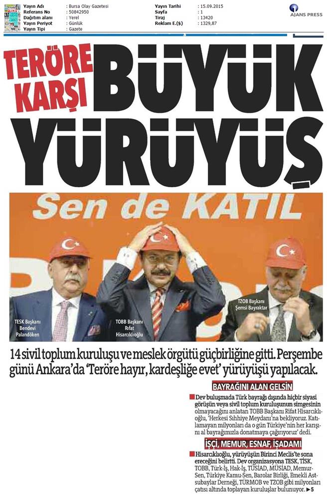 TÜRKONFED Basin Yansimalari Terore Hayir Kardeslige Evet - 24