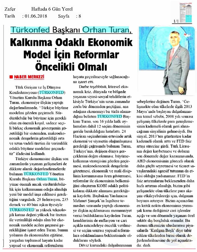 TÜRKONFED Başkani Orhan Turan Ekonomi Değerlendirmesi 1 - 5