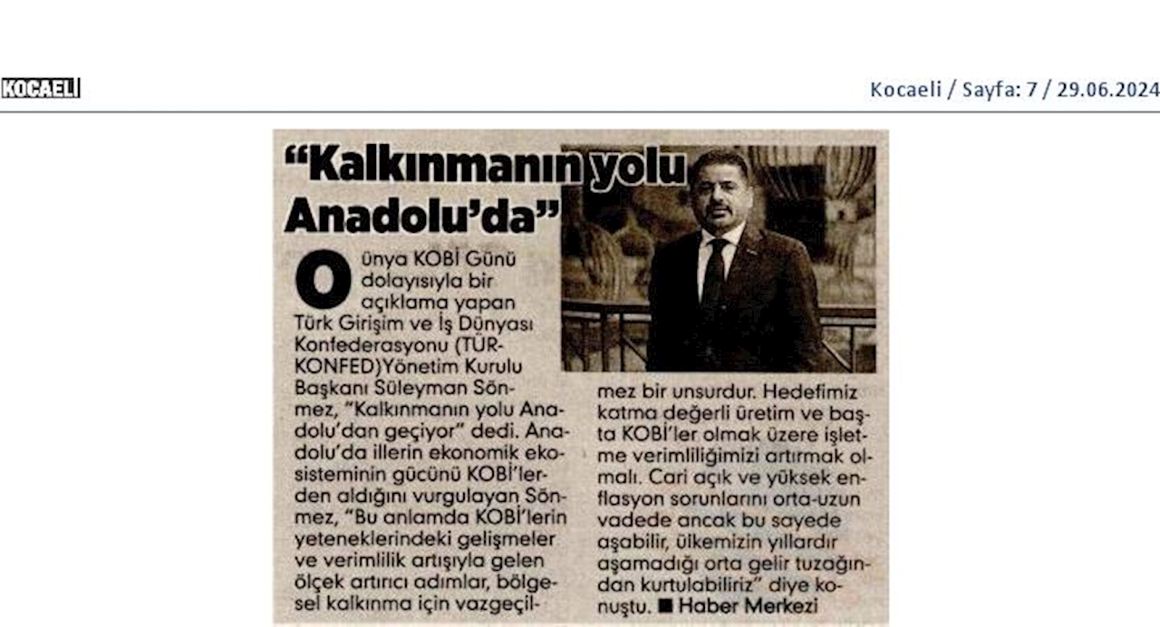 TÜRKONFED Başkani Suleyman Sönmez Türkiyenin Sorunlari KOBİ'lerin Rekabetciligini Etkiliyor - 8