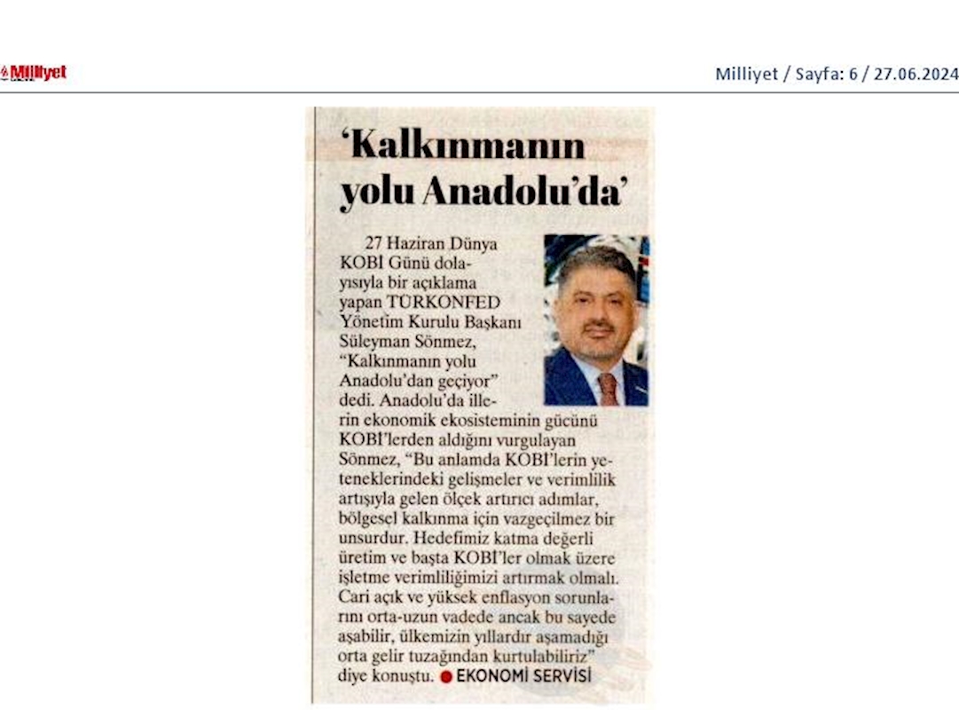 TÜRKONFED Başkani Suleyman Sönmez Türkiyenin Sorunlari KOBİ'lerin Rekabetciligini Etkiliyor - 16