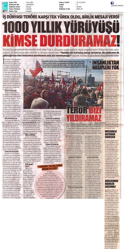 TÜRKONFED Besiktas Teror Saldirisi Basin Aciklamasi Yansimalari 12122016 - 6
