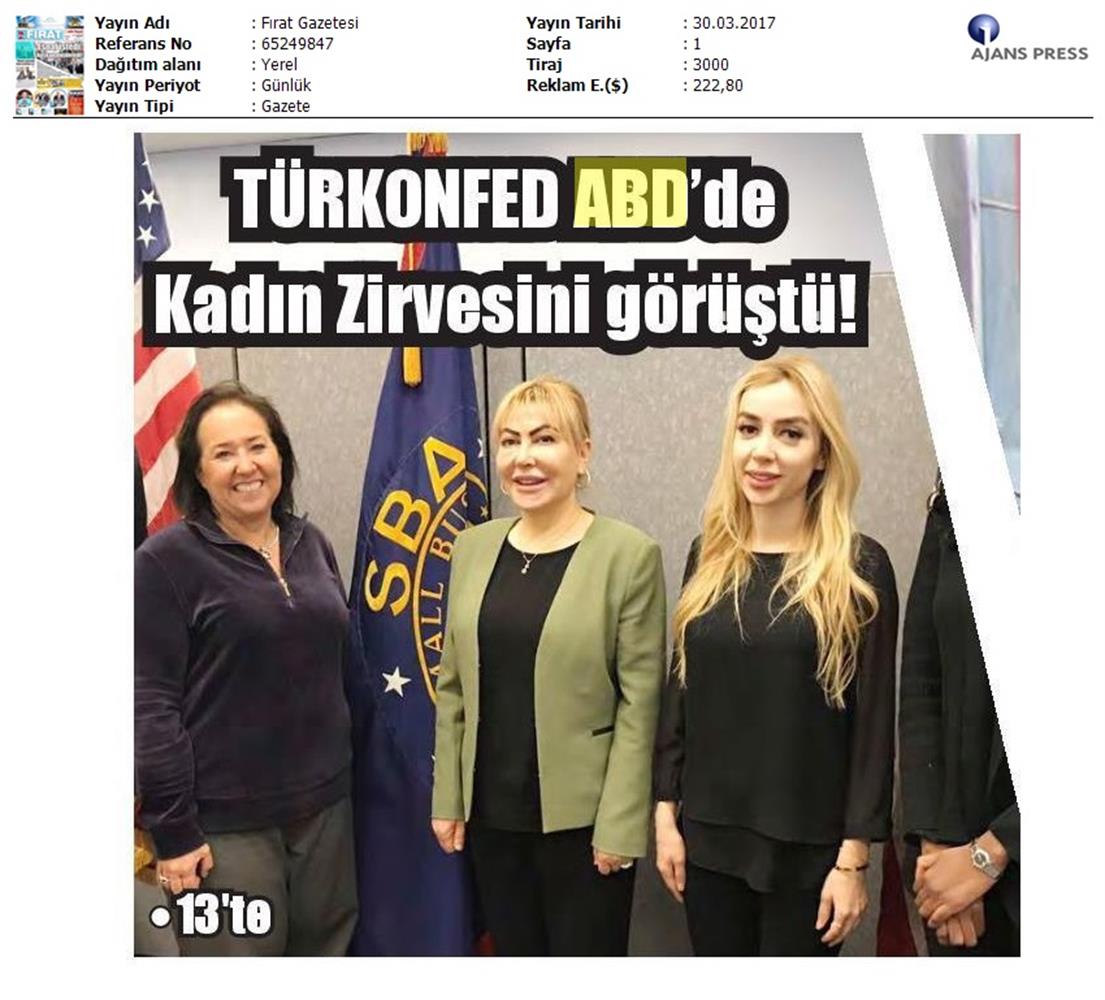 TÜRKONFED BM Kadin Komisyonundan Onemli İşbirliği Medya Yansimalari 30 Mart 2017 - 16