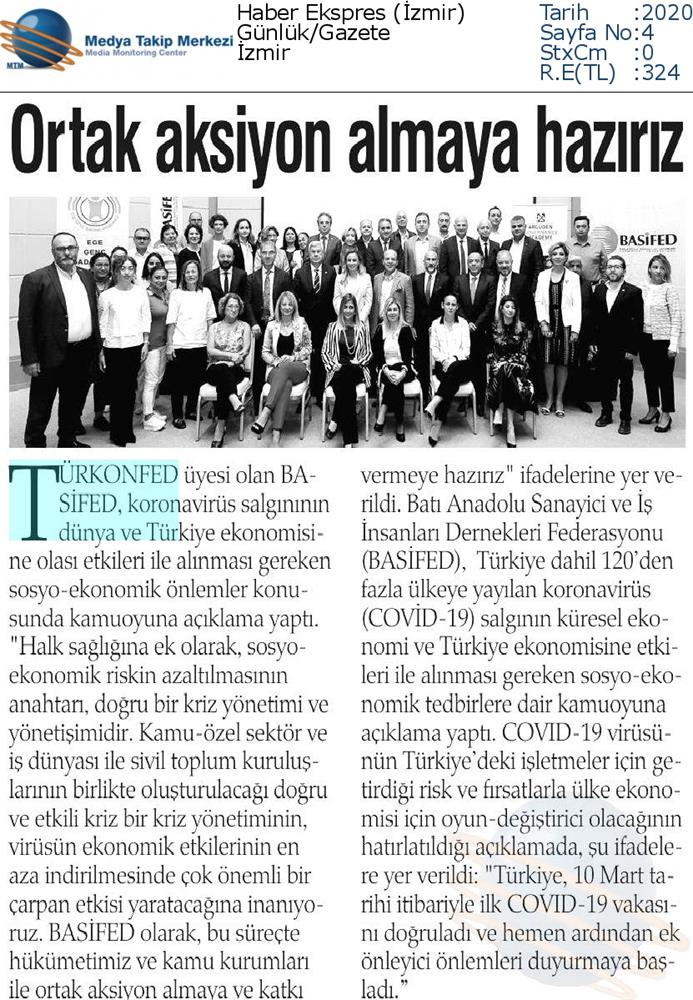 TÜRKONFED Coronavirus Basin Aciklamasi Medya Yansimalari 16 Mart 2020 - 16